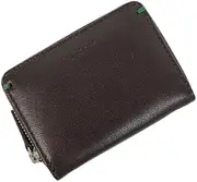 [TACHIYA] Michiko London Goat Leather Decorative Stitching Round Zipper Coin Purse Goat Skin Dark Brown