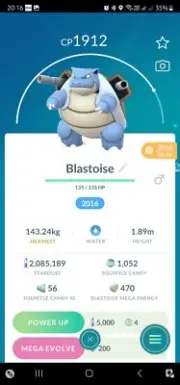 Blastoise ( Caught In 2016 ) Pokemon Trade Go