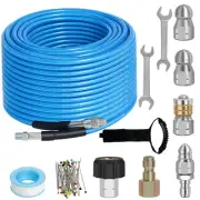 100 FT Sewer Jetter Kit for Pressure Washer, 5800PSI Water Jet Drain Cleaner ...