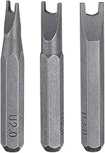 uxcell 3pcs 2.0-3.0 U-Type Screwdriver Bit Set 5/32" Hex Shank 28mm Length S2 Steel Magnetic U-Shaped Head Hex Screw Driver Bits for Electric Manual Screwdrivers Precision Repair