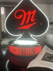 RARE “NEW” Miller FORTUNE Ace Of Spades Beer Sign - Bottle Illuminating Light