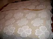 Vintagw Two Lovely Handmade Lace crocheted Tablecloth -bed covers