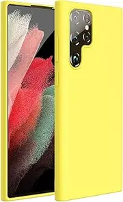 [ZUSLAB] Galaxy S22 Ultra Case 5G Nano Silicone Shockproof Gel Rubber Bumper Protective Cover - Yellow