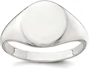 [JewelryWeb] 925 Sterling Silver Polished Solid Back Signet Ring Band Style-Ring for Women