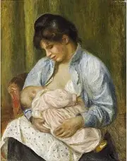 ARTICULOZY Giclee Print Rolled - Renoir - A woman nursing a child - 40x50 Inch Canvas Wall Decor Art Print