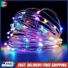 Outdoor 100/200 LED Solar Copper Wire String Lamp Holiday Party Landscape Light