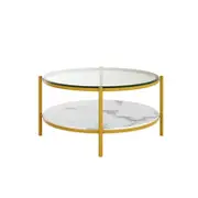 Frances 80cm Tempered Glass Top Coffee Table