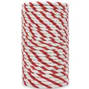 Natural Red and White Cotton Rope 1/4 inch x 100 feet Macrame Cord, Colored