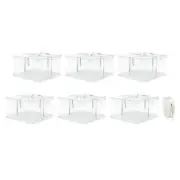 Clear Cake Box with Ribbon, 6Pcs 12"x12"x7" for 10 Inch Cake Packing (White)