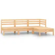 4 Piece Garden Lounge Set Solid Pinewood