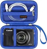 Canboc Camera Case for Canon PowerShot G7 X Mark II/ G7X Mark III Digital 4K Vlogging Camera, Point and Shoot 4K Video Camera Bag, Zipper Mesh Pocket fits USB Cable, Batteries, Blue