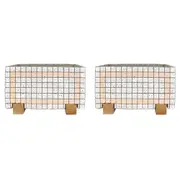 2x Urban Brix Rectangular 26cm Concrete Planter Plant Pot Home Decor White/Pink