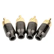 4pcs Copper RCA Plug Gold Plated Audio Video Adapter Connector E