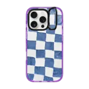 iPhone 16 Pro Impact Ring Stand Case MagSafe Compatible BLUE CHECKERS