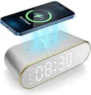 CIADAZ 2022 Cross-Border e-Commerce New Clock Wireless Charging 15W Wireless Charging Snooze Clock Wireless Charging Silver Universal