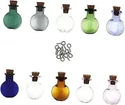 MUSISALY 10 Pack Mini Glass Bottles Colored Juice Bottles for Diy Clear Assorted Colors