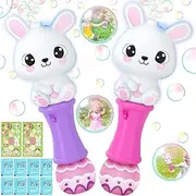 2 Packs Easter Bunny Bubble Machine Wands for Toddlers