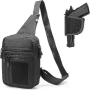 Concealed Carry Shoulder Holster Bag for Handguns - Tactical CCW Sling Bag with Crossbody Strap for Range & Outdoor Use Black