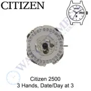 Genuine Citizen 2500 Watch Movement 3 Hands, Date/Day at 3