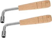 Yardwe 2pcs Lyre Harp Tuning Wrench Wooden Tool for Adjustments Compatible with Hexagonal Pegs for Musicians and Beginners