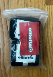 EliteFTS - 60cm weight lifting wrist straps. Black with Blue.