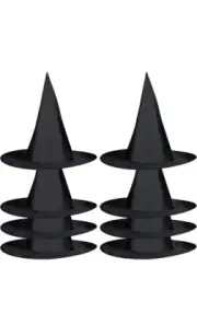 8PCS Halloween Costume Witch Hat,Black Witch Party Accessory