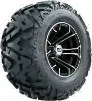 Set of 4 GTW 10" Spyder Machined/Black Golf Wheels on 20x10-10 Barrage Mud Tires