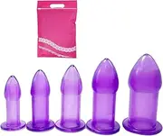 5PCS Anal Dilator Kit Anal Training Dilators Anal Stretching Kit Hollow Buttplug Trainer Anal Plug Set Expanders Sex Toys Pruple