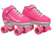 Epic Pink Galaxy Kids Indoor / Outdoor Quad Roller Speed Skates