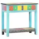 Solid Mango Wood Hand Painted Console Side Hall End Table Blue/Yellow vidaXL