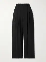 Salon 1884 - + Net Sustain Cecily Pleated Wool Wide-leg Pants - Black - FR 38