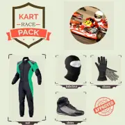 Go Kart Race Suit | Black n green racing suit - CIK/FIA Level 2 | karting pack