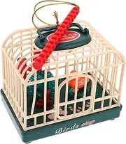 ibasenice Electric Chirping Bird with Cage Sound Activated Interactive Bird Decor Effortless Play Unique Home Battery Operated Fun