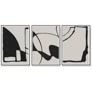50Cmx70cm Black Beige 3 Sets Black Frame Canvas Wall Art