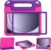 [YH YIHE] Kids Case for Samsung Galaxy Tab A9+/A9 Plus 11 Inch 2023 (SM-X210/X216/X218), Shockproof Handle Stand Case with Built-in Screen Protector, Pink&Purple