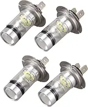 Mellisso 2 Pair High Power LED H7 Bulb 100W 20LED Car Fog Light Lamp Headlights 6000K White