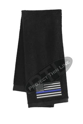 Thin BLUE Line Flag Law Enforcement Police Sheriff Golf Yoga Workout Gym Towel