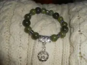 Irish Celtic Knot Connemara Marble Claddagh Bracelet
