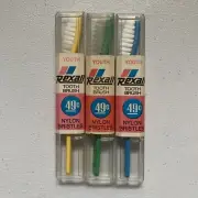 Vintage Rexall Klenzo Youth Nylon Bristle ToothBrush Hard Case Dental Teeth