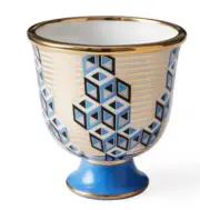 JONATHAN ADLER Blue Versailles Blocks Vase Bowl - Retired Model- Gorgeous NIB!