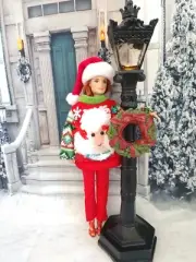 HANDMADE FOR FASHION DOLL UGLY CHRISTMAS POODLE SWEATER & RED PANTS CLOTHES