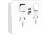 Clipsal Iconic Double Powerpoint 10A with USB Charger A + C Type | 3025USBAC-VW