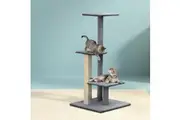 i.Pet Cat Tree 124cm Scratching Post Tower Scratcher Trees Wood Condo Board
