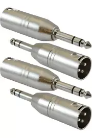 4 Pack 1/4 Inch TRS to XLR Adapter 6.35mm Male to XLR Male Connector Adapters
