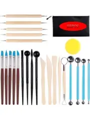 Clay Tools for Pottery Ceramic Sculpting, 25Pcs Basic Wood Ceramics Carving