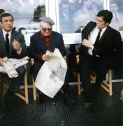 Jean Gabin and Alain Delon in Le Clan des Siciliens 1960s Movie Old Photo
