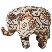 Elephant Handmade Batik Rust Orange Brown Decorative Stuffed Animal 10in Fabric