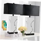 24” Black Touch Table Lamp Set of 2 with USB Ports, 3-Way Dimmable Bedside