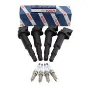 BOSCH 4x Platinum Spark Plugs & 4x Pencil Ignition Coils KIT For MINI Cooper L4 (for: Mini)
