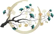 Home Decoration Metal Wall Hanging Decoration Gold Ginkgo Wall Hanging Art Decoration Wall Hanging Sculpture Suitable for Family Living Room Bedroom 134 * 83cm